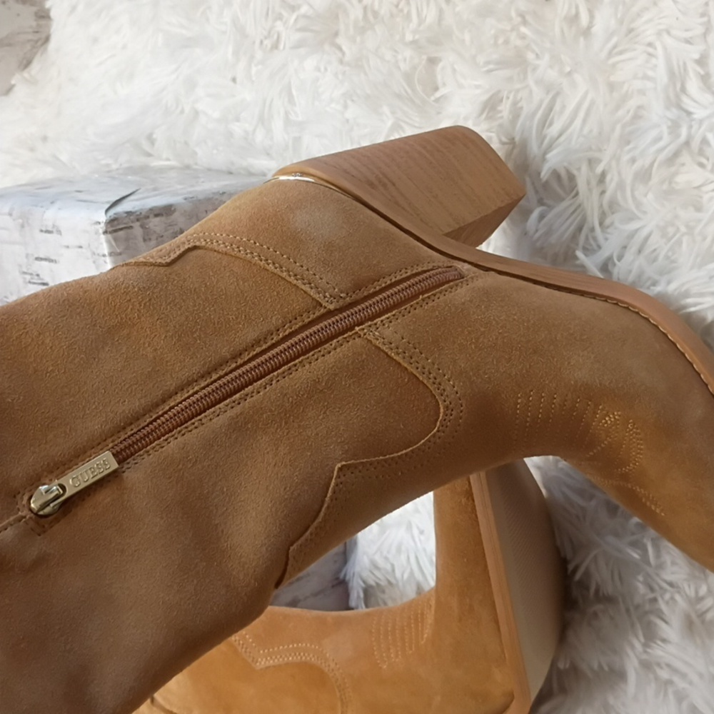 Guess Sashan Top Stitched Leather Tall Western Cowboy Boots Women's 7.5 🆕 $249 - Picture 6 of 10